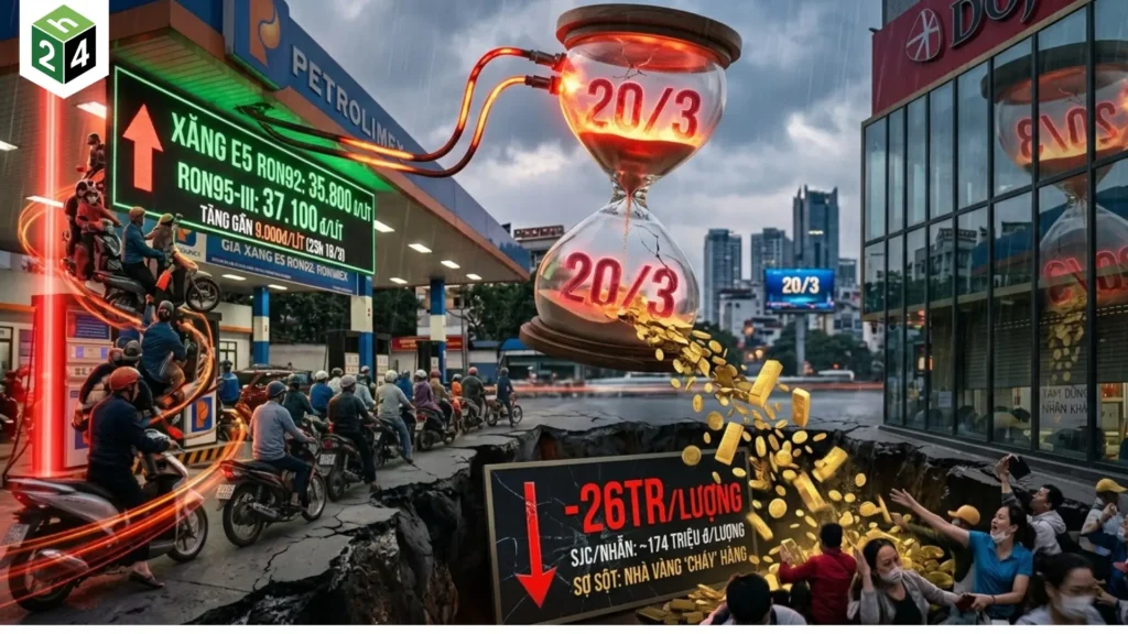 20/3 Bão kép xăng tăng dựng đứng, vàng rơi thẳng đứng