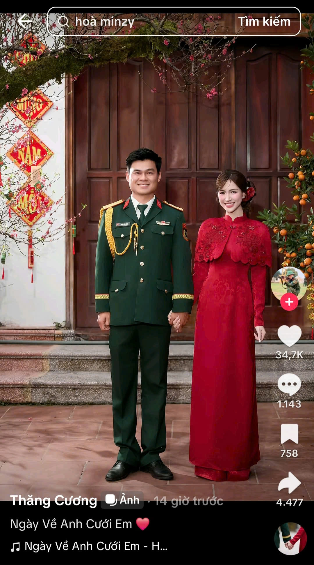 Bạn trai Hòa Minzy có động thái sau khi chuyện tình cảm được công khai