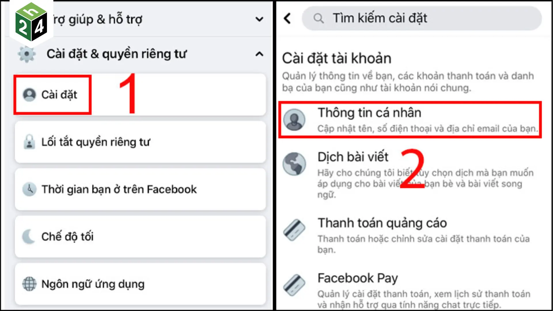 Cách đổi tên FB